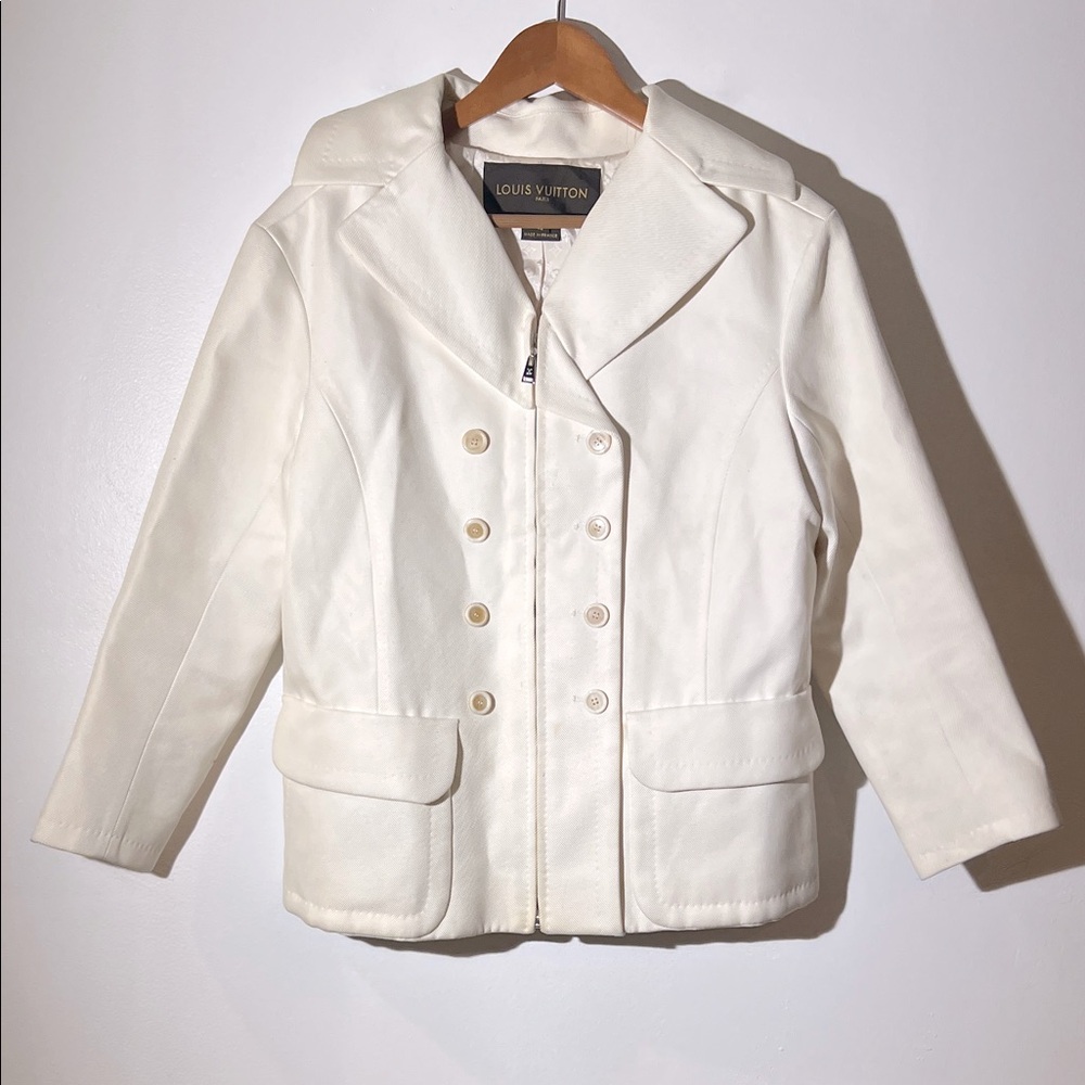 Louis Vuitton Cream Pea Coat for Women